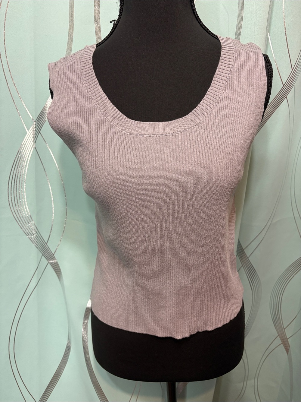 Sleeveless Knit Tank Top in Dusty Mauve